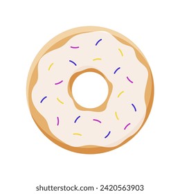 Donut icon cartoon. Vector illustration of sweet dessert pastries. Isolated on a white background.