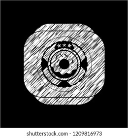 donut icon with chalkboard texture
