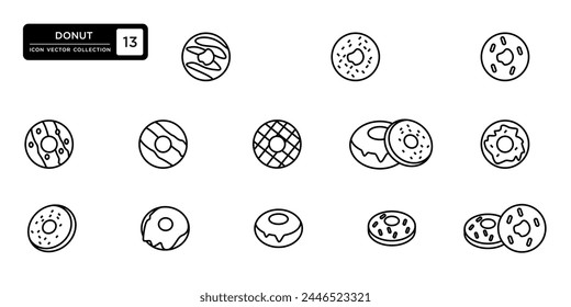 donut icon collection, vector icon templates editable and resizable