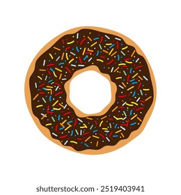 Donut icon. Colored silhouette. Top front view. Vector simple flat graphic illustration. Isolated object on white background. Isolate.