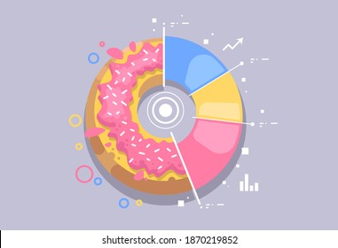 Donut icon. Creative illustration of infographic donut, business concept.
