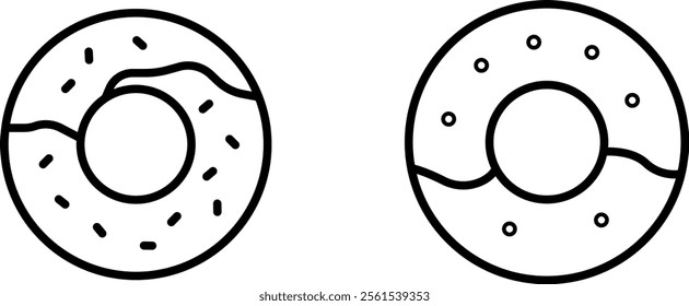 "Donut Icon Design for Food, Dessert, and Bakery Themes"