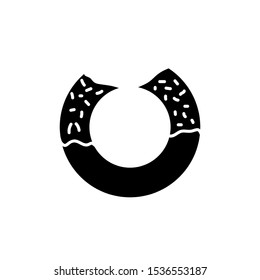 Donut icon design , template best logo illustration business graphic isolated , website food abstract symbol vector, outline solid background white
