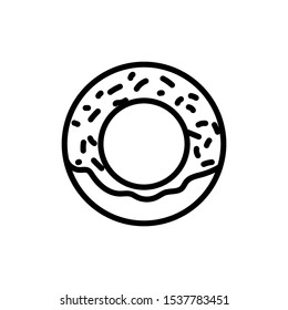 Donut icon design , template best logo illustration business graphic isolated , website food abstract symbol vector, outline solid background white
