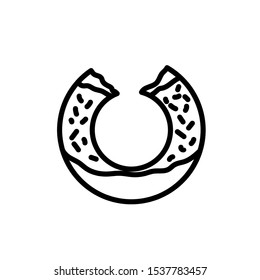 Donut icon design , template best logo illustration business graphic isolated , website food abstract symbol vector, outline solid background white
