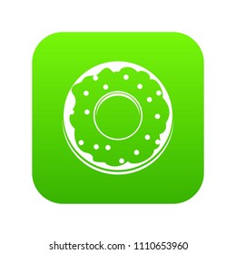 Donut icon digital green for any design isolated on white vector illustration