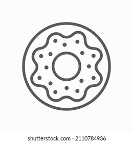 icono de donut, 	vector de anillos, ilustración de postre
