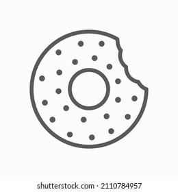 icono de donut, 	vector de anillos, ilustración de postre