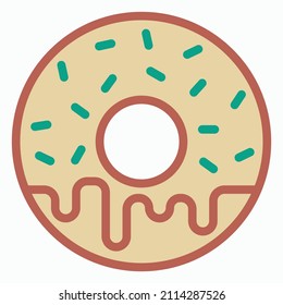 donut icon, 	doughnut vector, dessert illustration