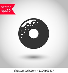Donut icon. Doughnut vector sign. Studio background. EPS 10 vector flat sign.