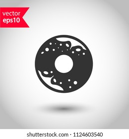 Donut icon. Doughnut vector sign. Studio background. EPS 10 vector flat sign.