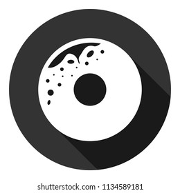 Donut icon. Doughnut vector sign. Gray background with shadow. Vector flat sign.