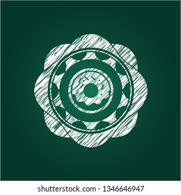 donut icon drawn chalk emblem, retro style, chalk or chalkboard texture