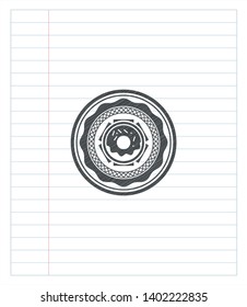 donut icon drawn with pencil strokes. Vector Illustration. Detailed.
