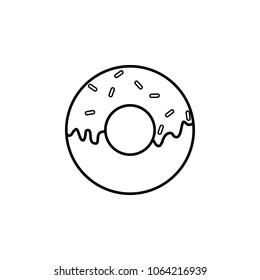 donut icon. Element of eating for mobile concept and web apps. Thin line  icon for website design and development, app development. Premium icon on white background