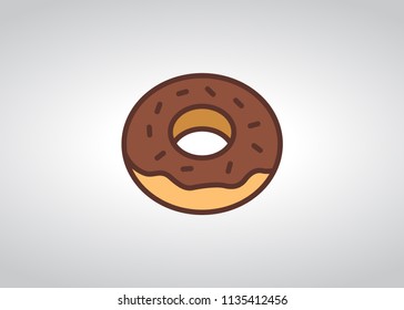 Donut icon, filled line icon