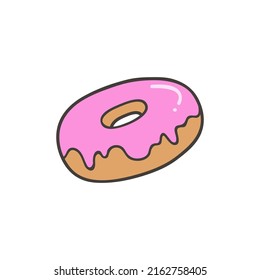 Icono de donut, vector de icono de línea rellena aislado en fondo blanco