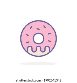 Donut icon in filled outline style. For your design, logo. Vector illustration.