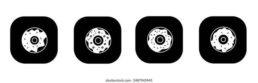Donut icon in flat. Donut icon design. Stock vector.
