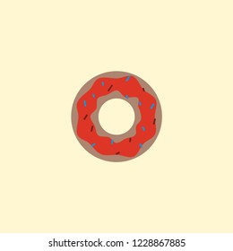 Donut icon flat element. Vector illustration of donut icon flat isolated on clean background for your web mobile app logo design.