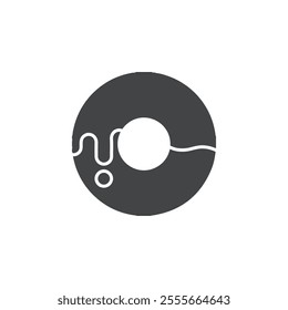 donut icon flat filled vector symbol