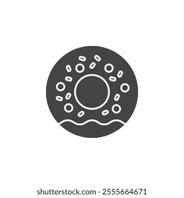donut icon flat filled vector symbol
