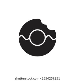 Donut icon Flat line illustration