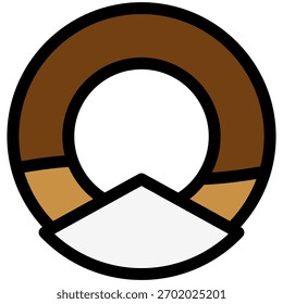 Icono de donut en estilo de contorno plano