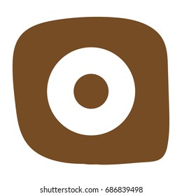 Donut icon in flat style. D - Donut. Vector illustration for print, cards and creative design
