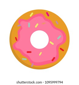 donut icon in flat style isolated vector illustration on white transparent background