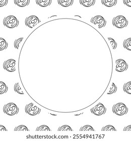 donut icon frame. doodle donut circle frame. hand drawn donut frame background. donut icon background
