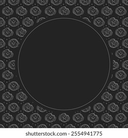 donut icon frame. doodle donut circle frame. hand drawn donut frame background. donut icon background