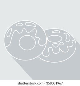 donut icon with glaze. Vector Illustration eps 10.