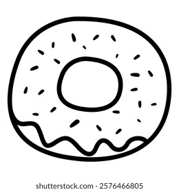 Donut icon in glyph line style. Doughnut in line style