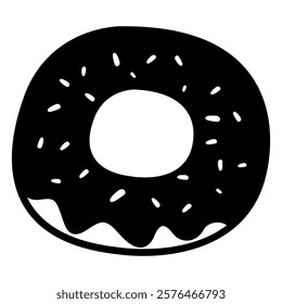 Donut icon in glyph style. Doughnut in glyph style