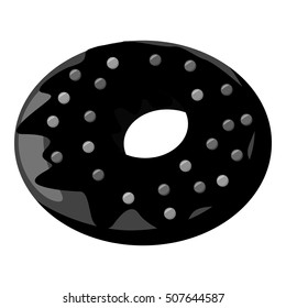 Donut icon. Gray monochrome illustration of donut vector icon for web