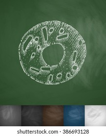 donut icon. Hand drawn vector illustration