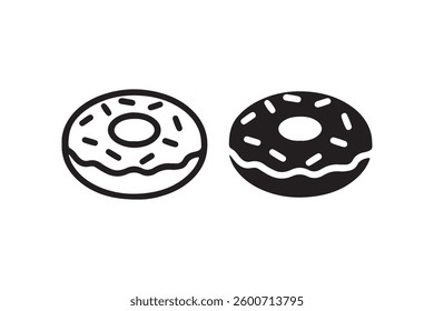 Donut icon with icing and sprinkles Vector
