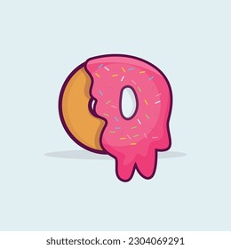 Donut Icon Illustration, Isolated Vector, Cartoon Style Food Concept, Design Suitable For Web Landing Page, Banner, Sticker, Background, Poster