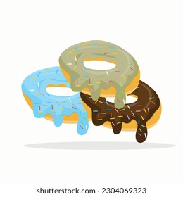 Donut Icon Illustration, Isolated Vector, Cartoon Style Food Concept, Design Suitable For Web Landing Page, Banner, Sticker, Background, Poster