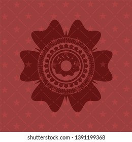 donut icon inside badge with red background