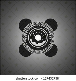 donut icon inside black badge