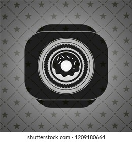 donut icon inside black badge
