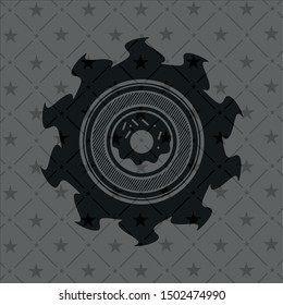 donut icon inside black badge
