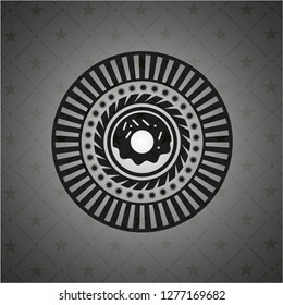 donut icon inside black emblem