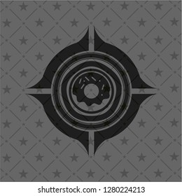 donut icon inside black emblem