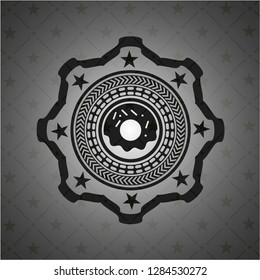 donut icon inside black emblem