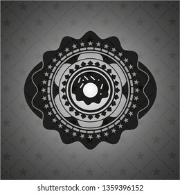 donut icon inside black emblem. Vintage.