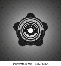 donut icon inside black emblem. Vintage.