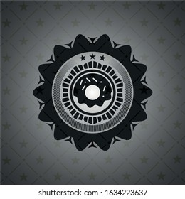 donut icon inside black emblem. Vintage.